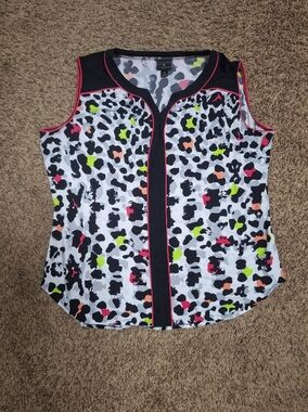 Worthington Black Tank with Neon Pink and Lime Spot Accents